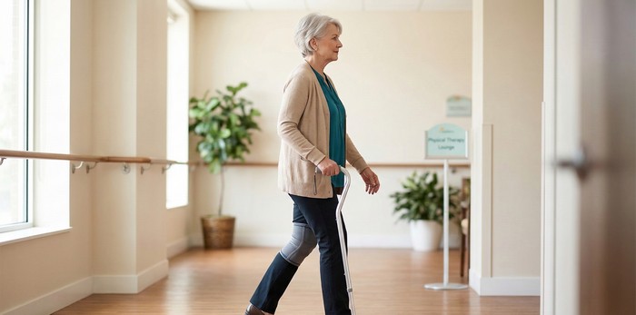 מקל הליכה ביד ימין או שמאל